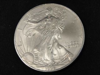 1997 American Silver Eagle Bullion Coin Key Date Uncirculated Nr photo