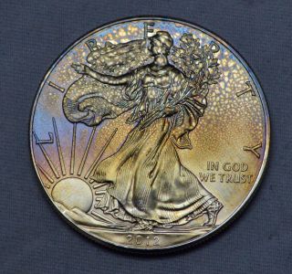 2012 American Silver Eagle Dollar 1 Oz Fine Silver Toned photo