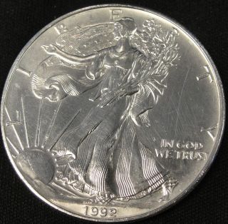 1992 American Silver Eagle Bullion Coin Key Date Investment Grade 1 Oz Silver photo