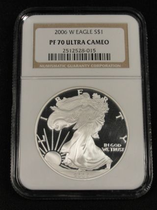 2006 W American Silver Eagle Ngc Pf 70 Ultra Cameo 8 - 015 photo