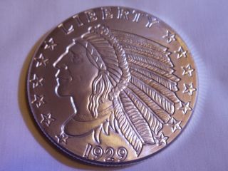 1 Oz Incuse Indian Silver Coin.  999 Fine Silver photo