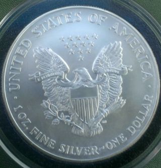 2002 1 Oz Uncirculated Silver American Eagle Dollar.  999 Pure Silver photo