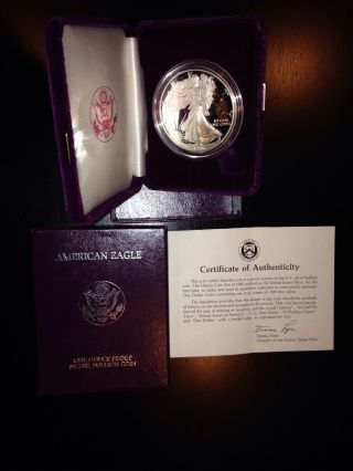 1986 American Silver Eagle Proof.  999 Silver Coin And One Ounce photo