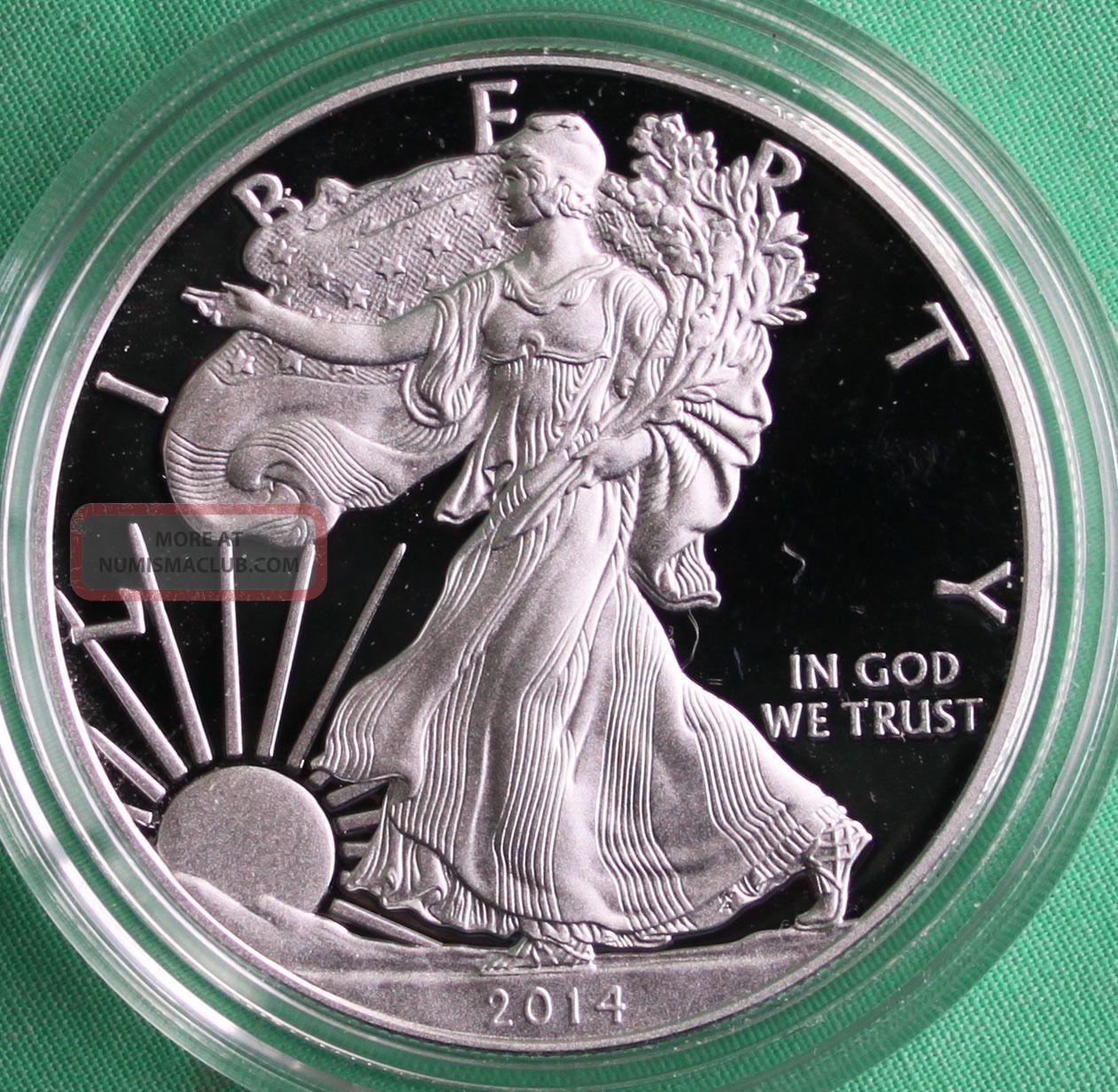 2014 W American Silver Eagle Proof Dollar Us Ase Coin