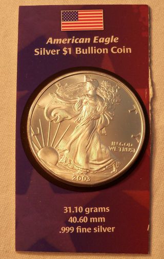 2003 American Silver Eagle $1 Dollar,  Uncirculated photo