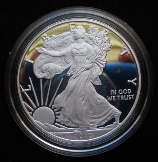 2010 - W $1 Proof Silver American Eagle One Ounce Coin (w/box &) photo