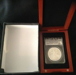 2011 $1 U.  S.  Silver American Eagle Coin +anacs Ms - 70+ W/ Box & Case photo