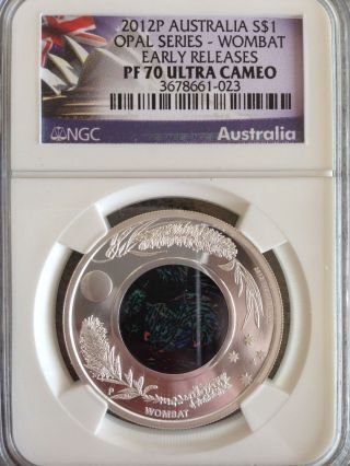 2012 Opal Series 1 Oz Silver Wombat Early Releases Pf - 70 Ultra Cameo photo