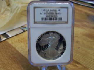 1987 Silver Eagle Pf69 Ultra Cameo By Ngc photo