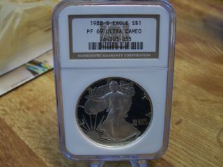 1988 Silver Eagle Pf69 Ultra Cameo By Ngc photo