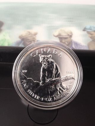 2012 Silver Cougar - 1 Troy Ounce Of.  999 Silver - Canadian Coin photo