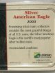 2003 Silver American Eagle Coin Liberty Walking Uncirculated Silver photo 3