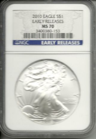 2010 American Silver Eagle Ms 70 Ngc photo