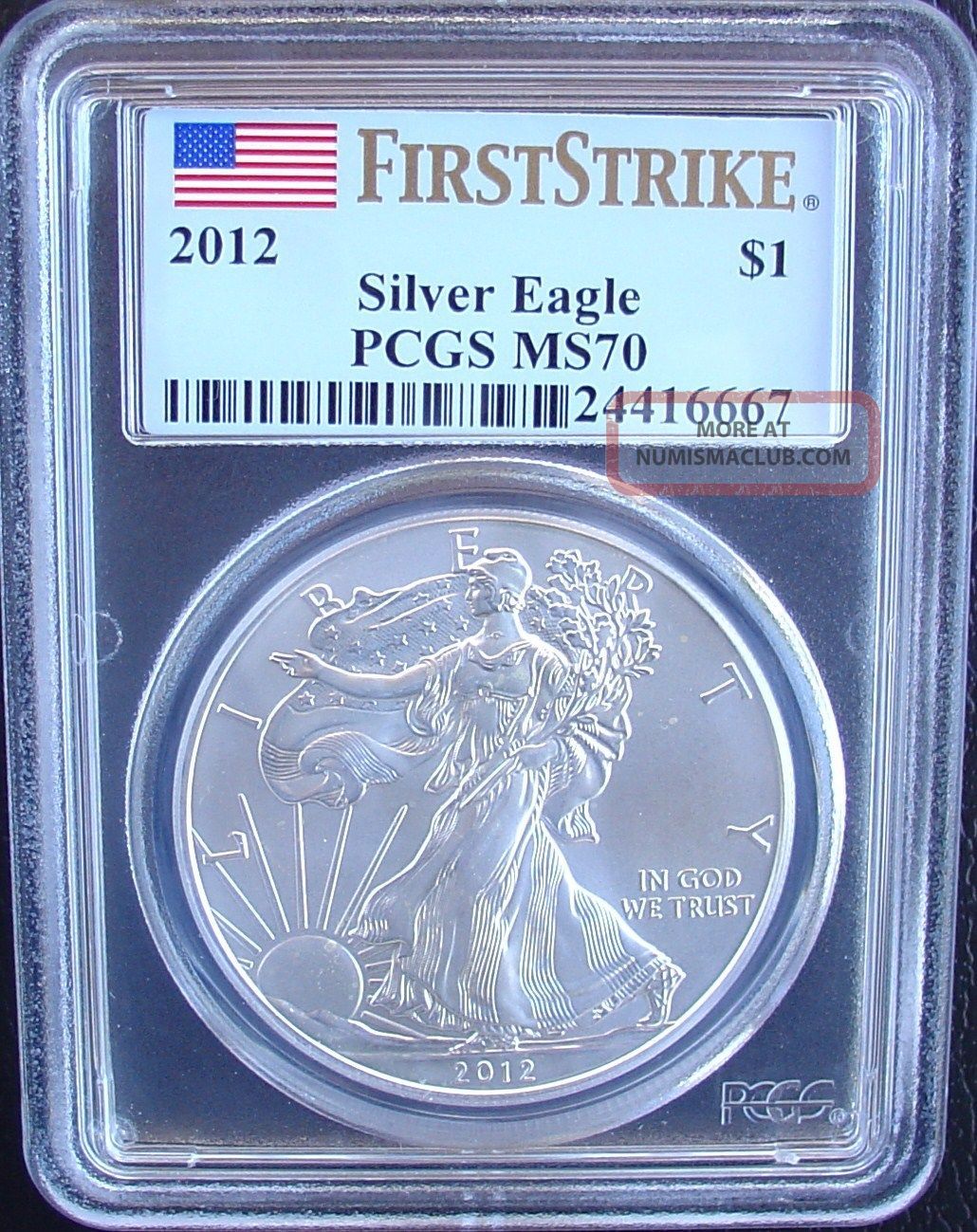 2012 Pcgs Ms70 " First Strike " American Silver Eagle