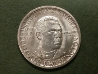 1946 Booker T Washington Coin 90% Pure Silver Half Dollar U.  S.  Commemorative 46 photo