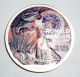 2004 1 Oz.  Ronald Reagan Silver Walking Liberty Dollar Full Color Coin 1911 - 2004 Silver photo 2