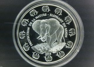 2014 Benin 1000 Francs 1 Oz.  999 Silver Prooflike Coin photo