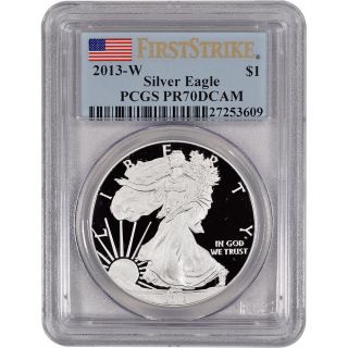 2013 - W American Silver Eagle Proof - Pcgs Pr70 Dcam - First Strike photo
