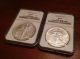 Five 1991 $1 Silver American Eagle Ngc 1 Oz Ms 69 Brown Labels / No White Spots Silver photo 4