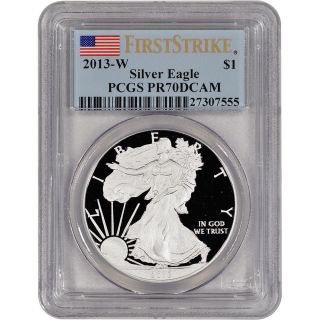 2013 - W American Silver Eagle Proof - Pcgs Pr70 Dcam - First Strike photo