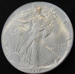 1987 American Silver Eagle Bullion Coin Key Date Uncirculated Nr photo