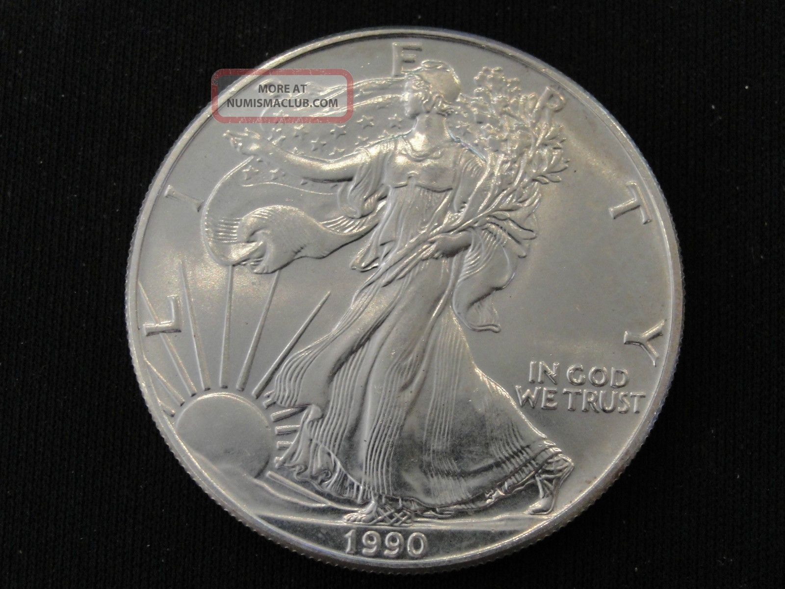 1990 American Silver Eagle Bullion Coin Key Date Investment Grade 1 Oz Silver Silver photo