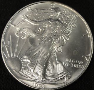 1993 American Silver Eagle Bullion Coin Key Date Uncirculated Nr photo