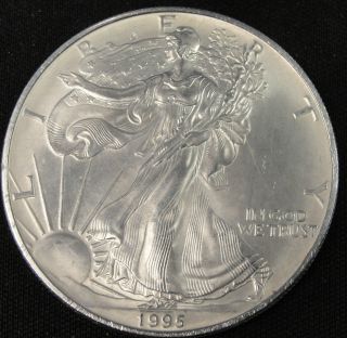 1995 American Silver Eagle Bullion Coin Key Date Investment Grade 1 Oz Silver photo
