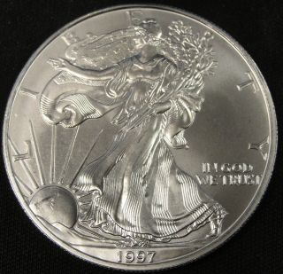 1997 American Silver Eagle Bullion Coin Key Date Uncirculated Nr photo