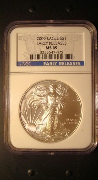 2009 Silver American Eagle Ngc Ms - 69 