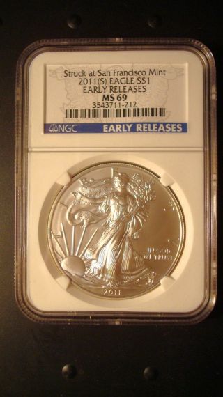 2011 - S Silver American Eagle Ngc Ms - 69 