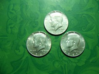 1967,  1967 And 1967 40% Silver Kennedy Half Dollars Coin photo