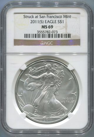 2011 - S American Silver Eagle $1 - Ngc Ms 69 - Gem Unc - Sf - photo