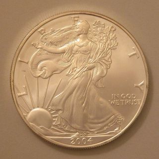 2004 Silver American Eagle Dollar Uncirculated (1 Oz Silver) Bu photo