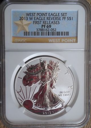 2013 W Silver West Point Star American Eagle Reverse First Releases Ngc Pf 69 photo