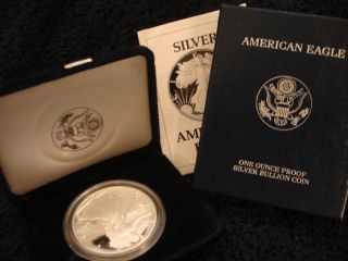 1990 - S Proof Silver American Eagle (w/box &) photo