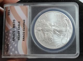2010 1oz Silver Eagle Anacs - Ms70 Gem Bu - Perfect Coin photo