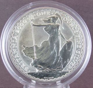 2000 Britannia 2 Pound 1 Ounce Fine Silver photo