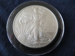 2014 1 Oz American Silver Eagle Brilliant Unc.  Coin 1 Troy Ounce 999 Fine Silver photo