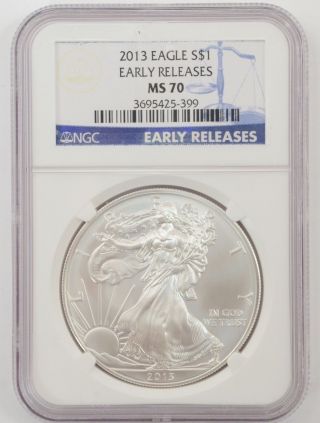 2013 American Silver Eagle Dollar - Ngc Ms70 Early Release photo