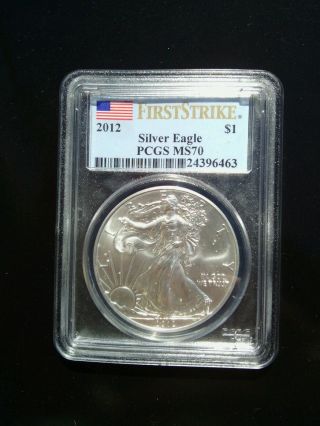 2012 Silver Eagle Pcgs Ms70 First Strike Uncirculated Low Pop photo