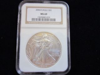 2004 Silver American Eagle Ngc Ms69 photo