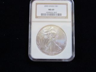 2003 Silver American Eagle Ngc Ms69 photo
