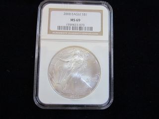 2000 Silver American Eagle Ngc Ms69 photo