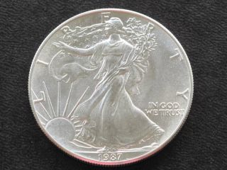 1987 Liberty Walking American Silver Eagle Dollar Coin photo