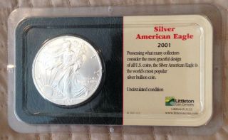 2001 Silver American Eagle Silver Buillion Coin photo