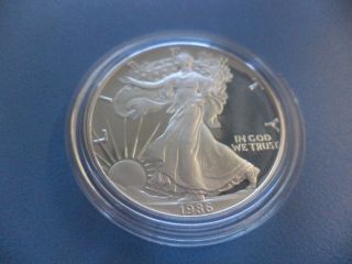 1986 American Silver Eagle Proof Dollar Cameo Beauty photo
