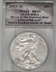 2011 - S Anacs - Ms70 Silver Eagle Struct At San Franscisco Silver photo 2