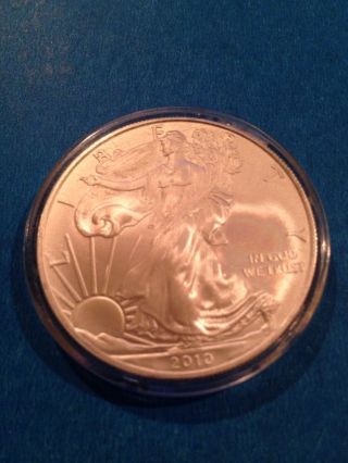 2010 Liberty Standing Silver Dollar.  1 Ounce Fine Silver photo