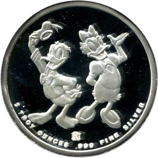 Disney Around The World Donald & Daisy Duck Rarities Limited 5 Oz Silver photo